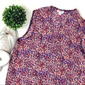 Lularoe Joy duster kimono vest swimsuit coverup in orange & purple